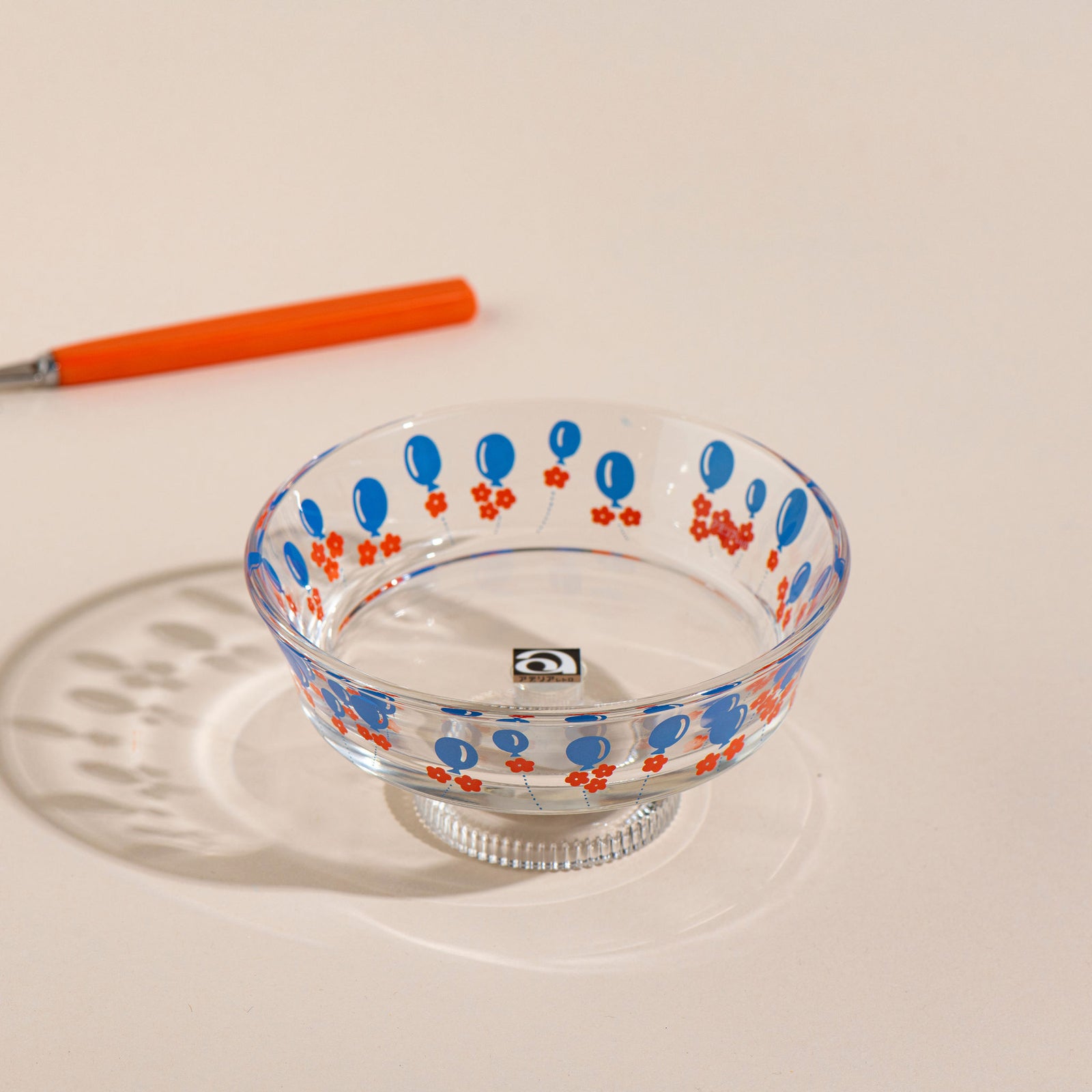 Aderia Retro Shallow Glass Bowl with Stem - Balloon