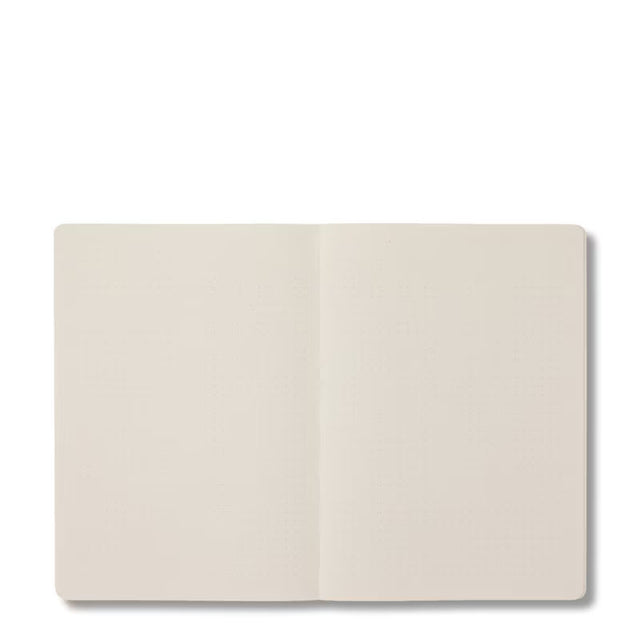 Any Day Now Open Bound Notebook Dot Grid A5 Butter Yellow Smiley