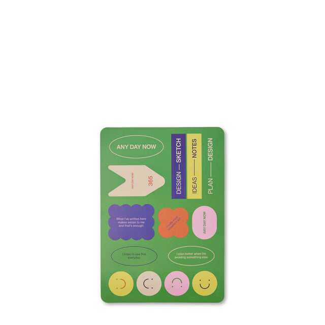 Any Day Now Open Bound Notebook Ideas - Notes A5 Butter Yellow Smiley