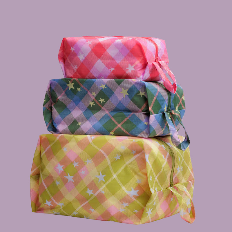 Baggu 3D Zip Set - Plaid Star