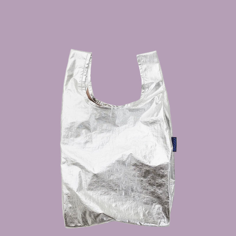 Baggu Baby Baggu Mini Reusable Shopping Bag Chrome Metallic