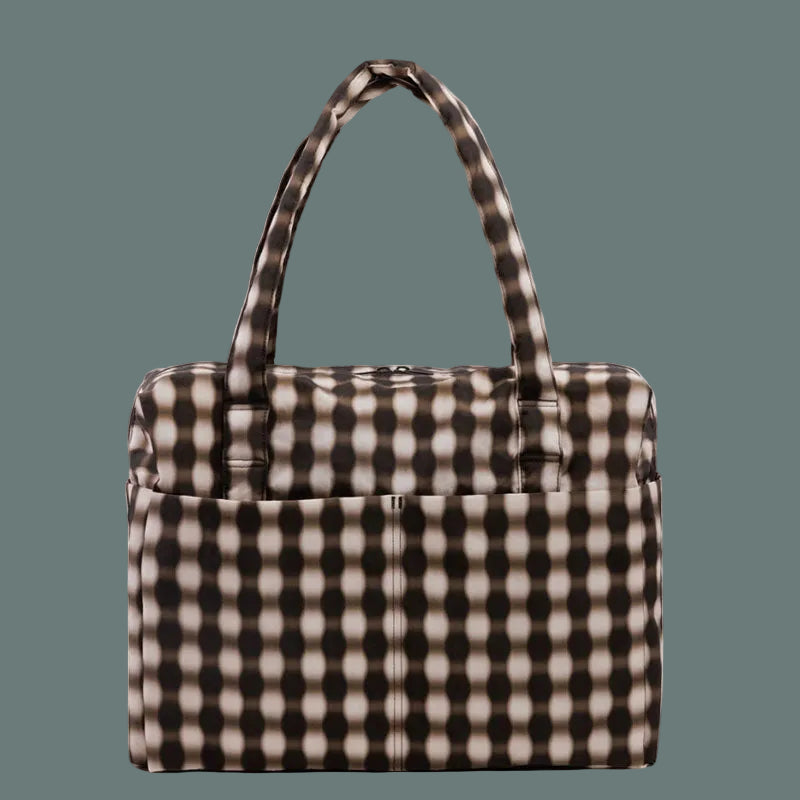 Baggu Cloud Carry-On - Blurred Gingham Brown
