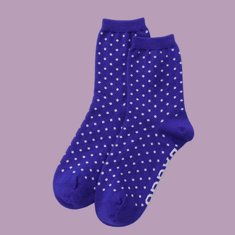 Baggu Crew Socks Blue White Polka Dot