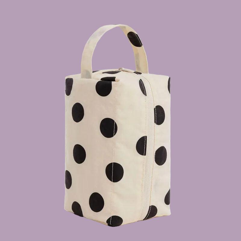 Baggu Dopp Kit - Cream Black Polka Dot