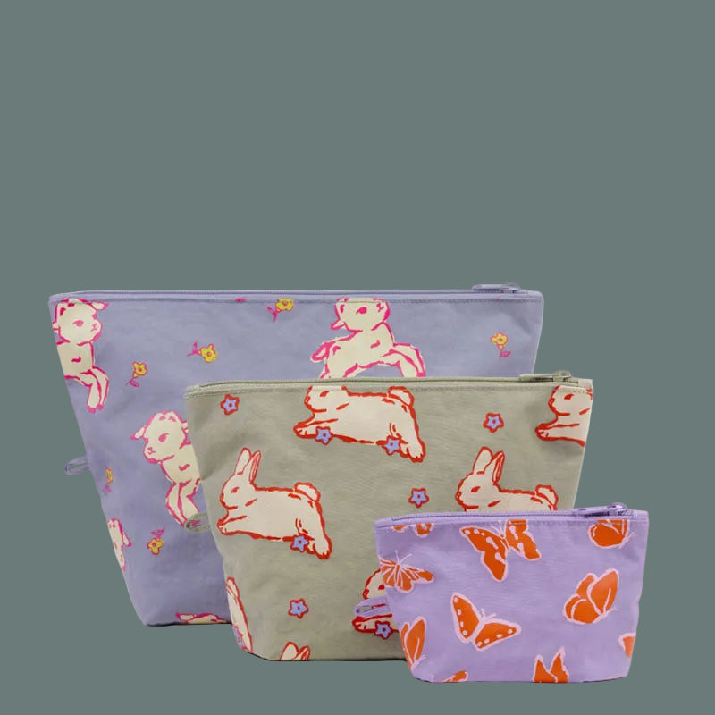 Baggu Go Pouch Set - Spring Animals
