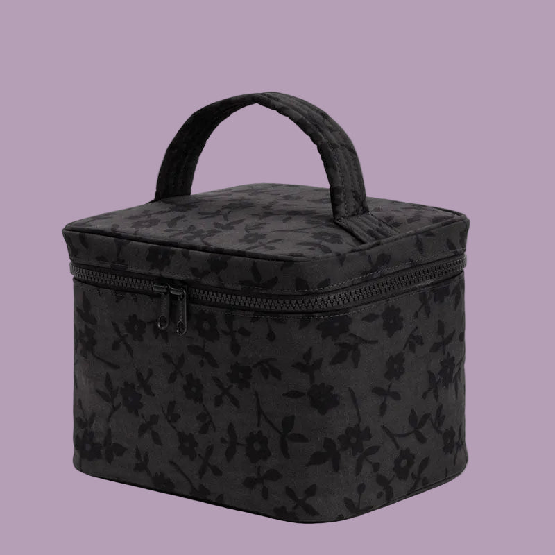 Baggu Large Cosmetic Case Charcoal Ditsy Floral
