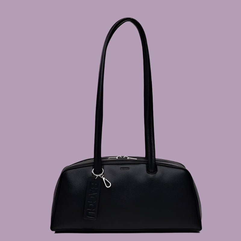 Baggu Leather Bowler Bag Black