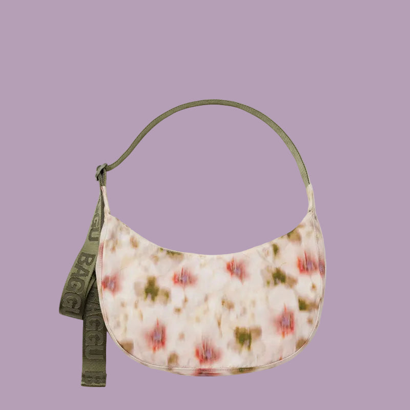 Baggu Medium Nylon Crescent Bag - Abstract Floral