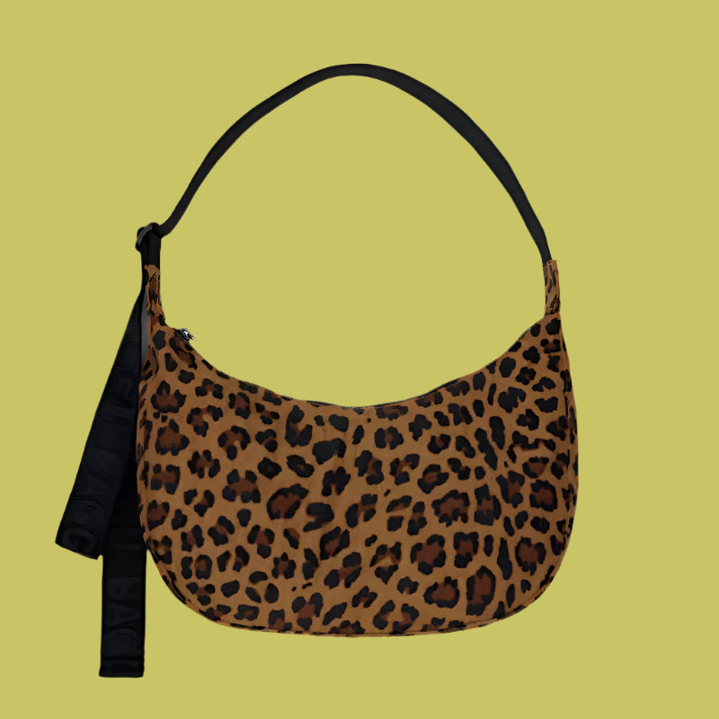 Baggu Medium Nylon Crescent Bag - Leopard
