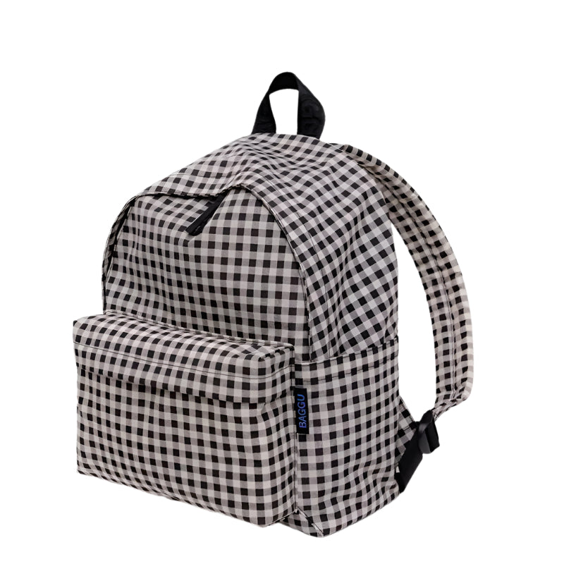 Baggu Medium Nylon Backpack black white gingham