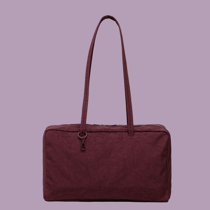 Baggu Medium Nylon Bowler Bag Mahogany