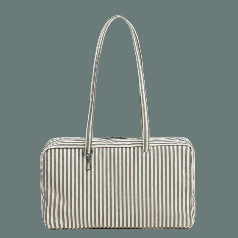 Baggu Medium Nylon Bowler Bag Sage Stripe