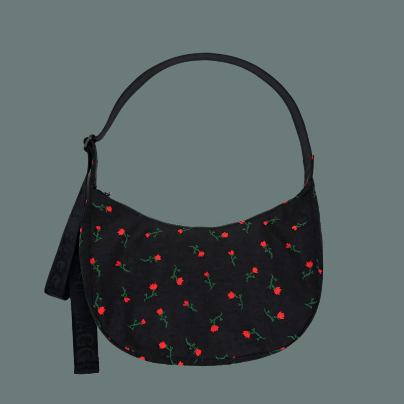 Baggu Medium Nylon Crescent Bag Painted Wildflowers