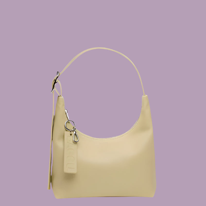 Baggu Mini Recycled Leather Shoulder Bag Straw