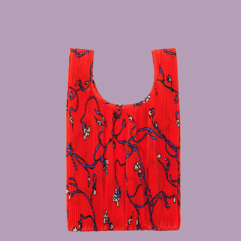 Baggu Pleated Bag Red Snapdragon