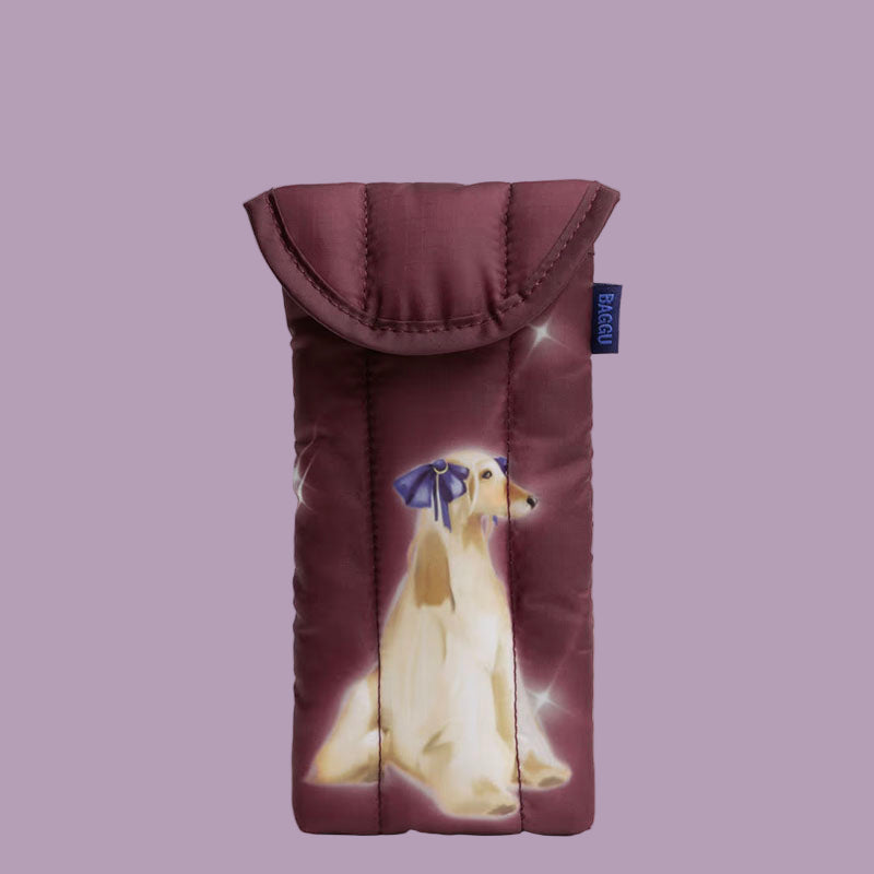 Baggu Puffy Glasses Sleeve - Fancy Dogs front