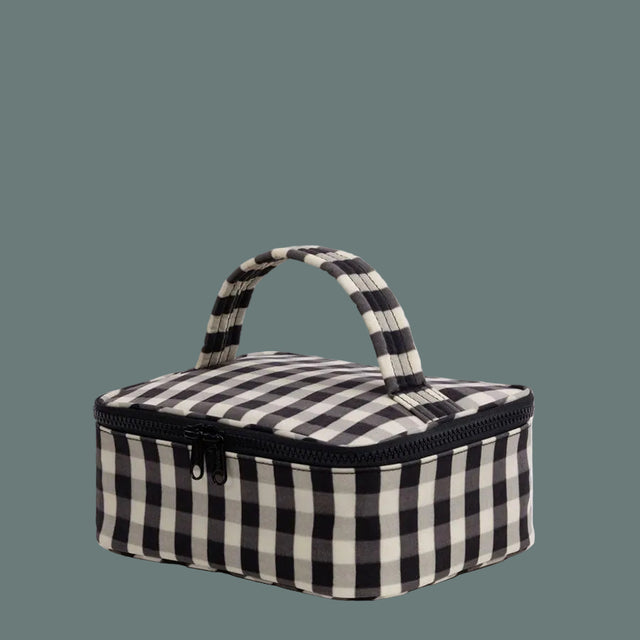 Baggu Small Cosmetic Case Black Cream Gingham