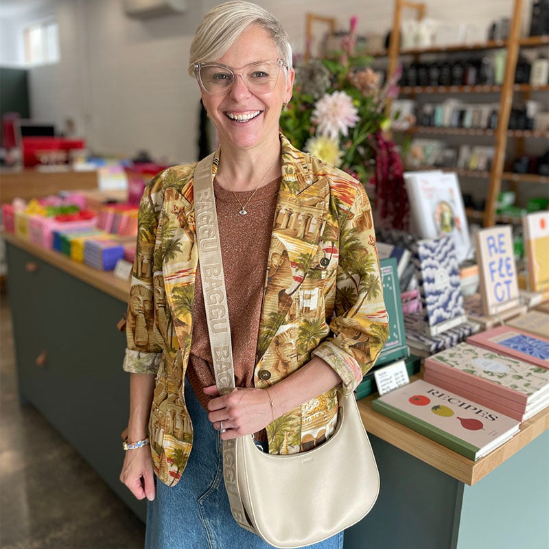 Baggu Small Leather Crescent Bag