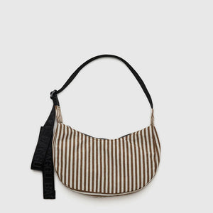 Baggu Small Nylon Crescent Bag - Brown Stripe