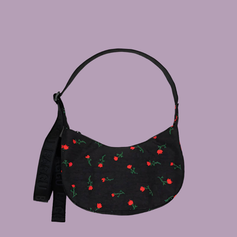 Baggu Small Nylon Crescent Bag Painted Wildflower