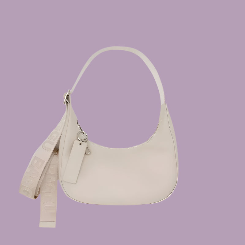Baggu Small Recycled Leather Crescent Bag - Stone