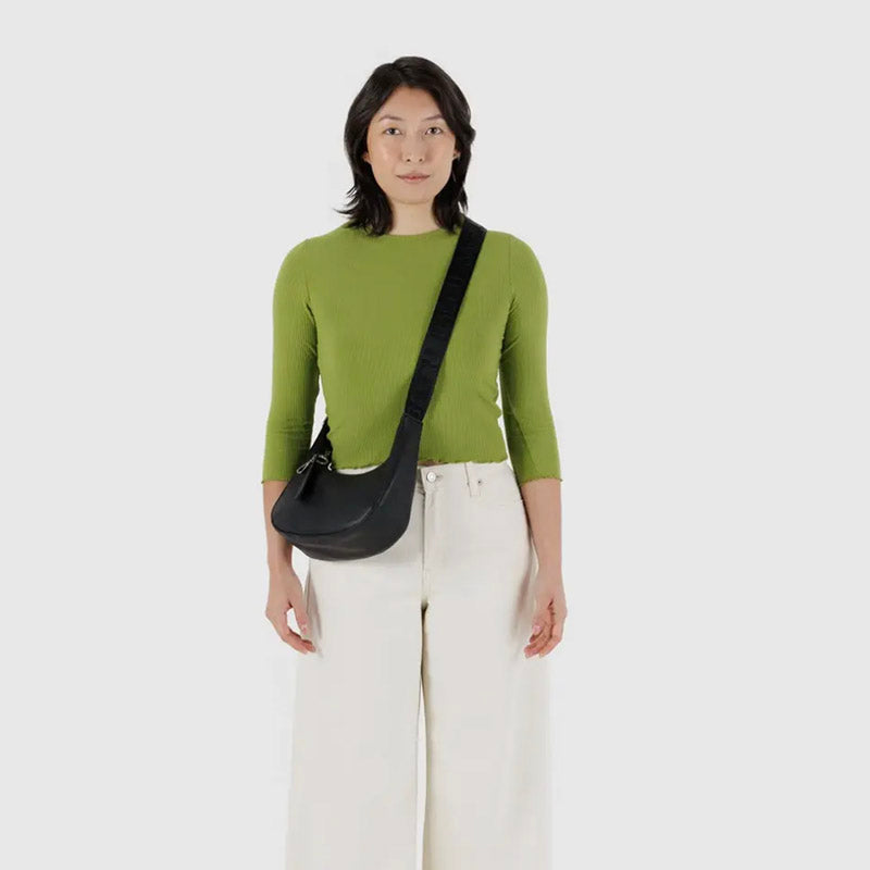 Baggu Small Recycled Leather Crescent Bag