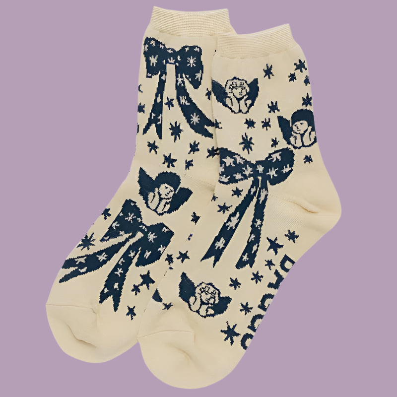 Baggu Crew Socks - Cherub Bows