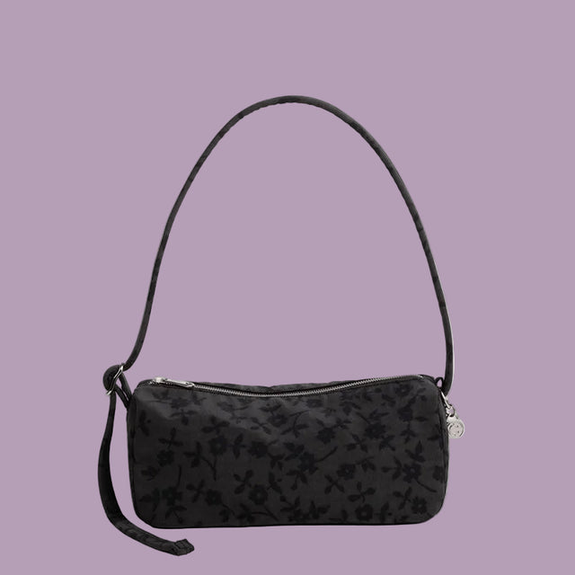 Baggu Nylon Loaf Bag Charcoal Ditsy Floral