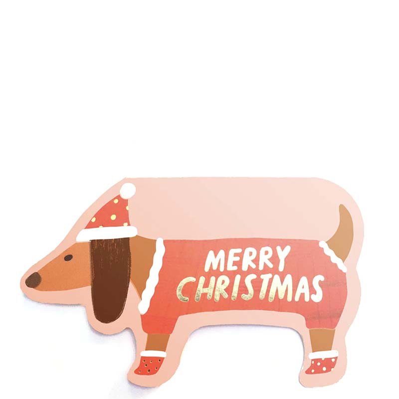 Carolyn Suzuki Christmas Sausage Doggie Card