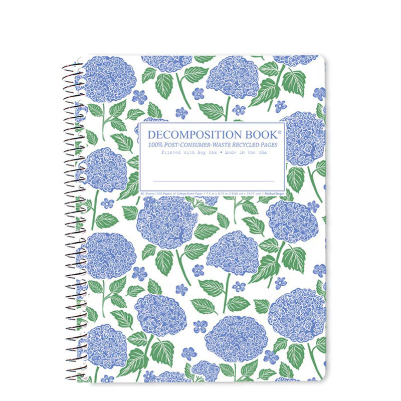 Decomposition Book Spiral Large Notebook - Hydrangea