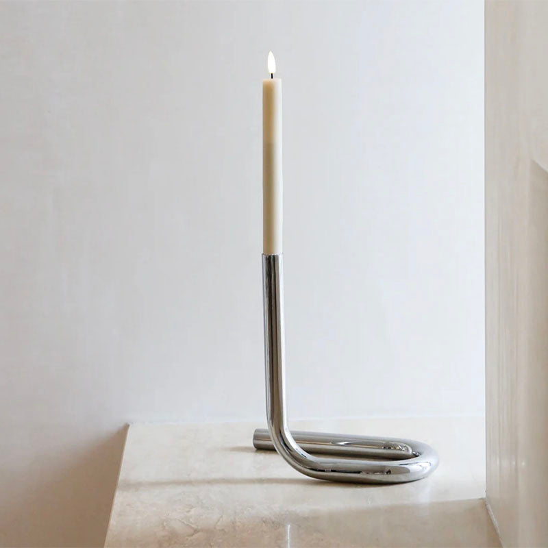 Designstuff Viah LED Candle Holder Chrome