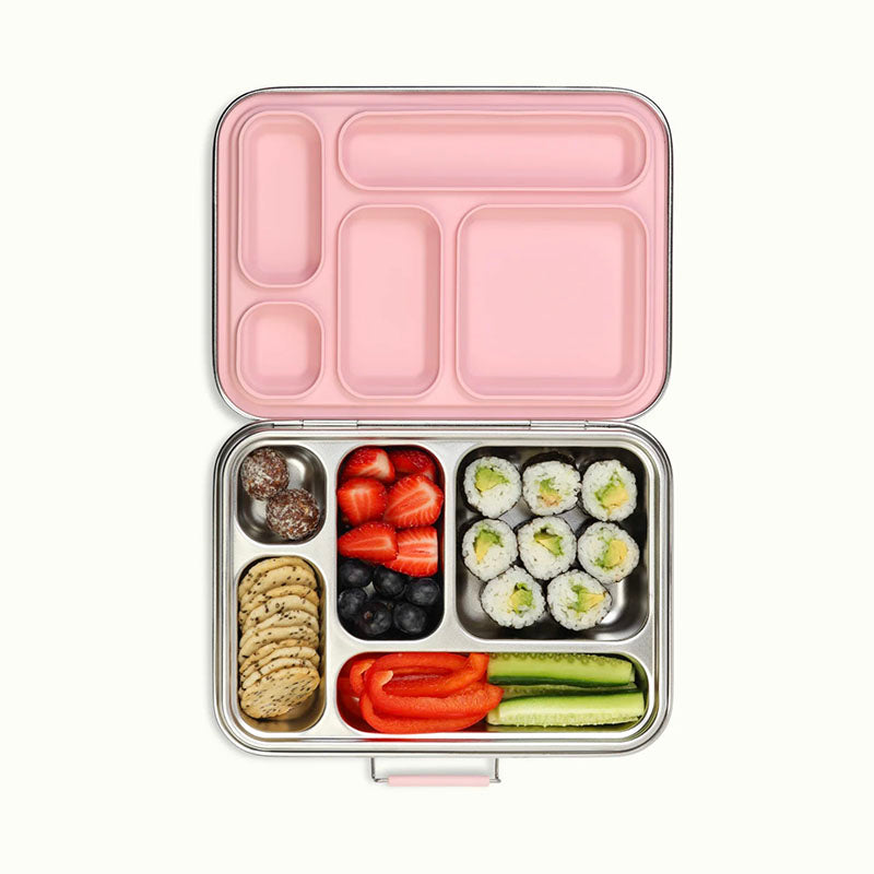 Ever Eco Stainless Steel 5 Compartment Bento Lunchbox Sorbet Pink