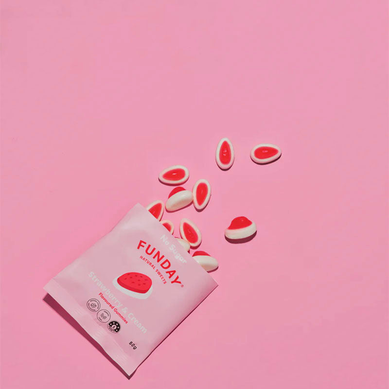 FUNDAY Natural Sweets - Strawberry & Cream Gummy Geelong stockist