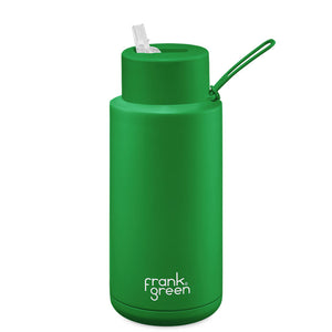 Frank Green Ceramic Reusable Bottle (1 litre) - Straw Lid Evergreen