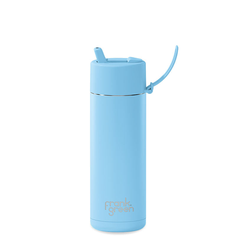 Frank Green Ceramic Reusable Bottle (595ml) Straw Lid Sky Blue