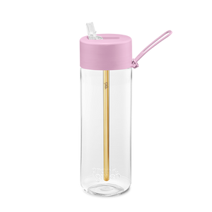 Frank Green Original Clear Reusable Bottle with Straw Lid - Lilac Haze