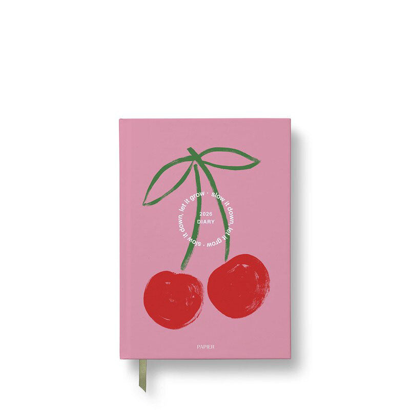 Papier 2026 Daily Hardcover A5 Diary Cherries