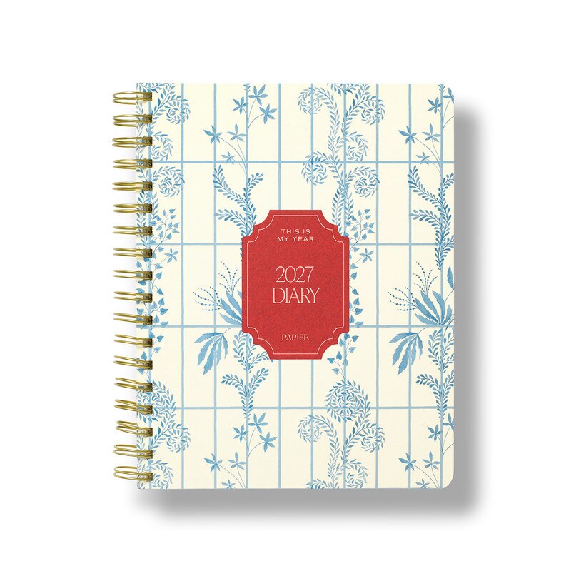 Papier 2027 Weekly Softcover Spiral Diary Trellis