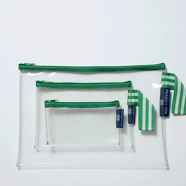 Project Ten Clear Zip Pouch Bundle Green