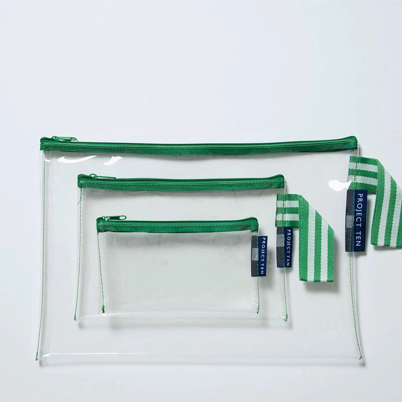 Project Ten Clear Zip Pouch Bundle Green