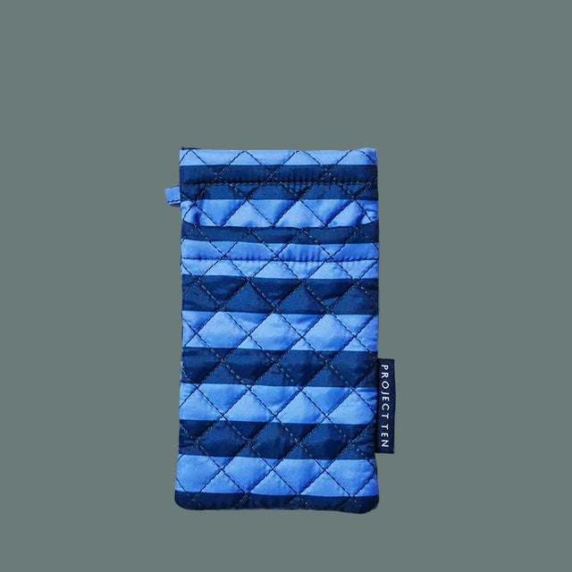 Project Ten Double Glasses Case Blue Stripe