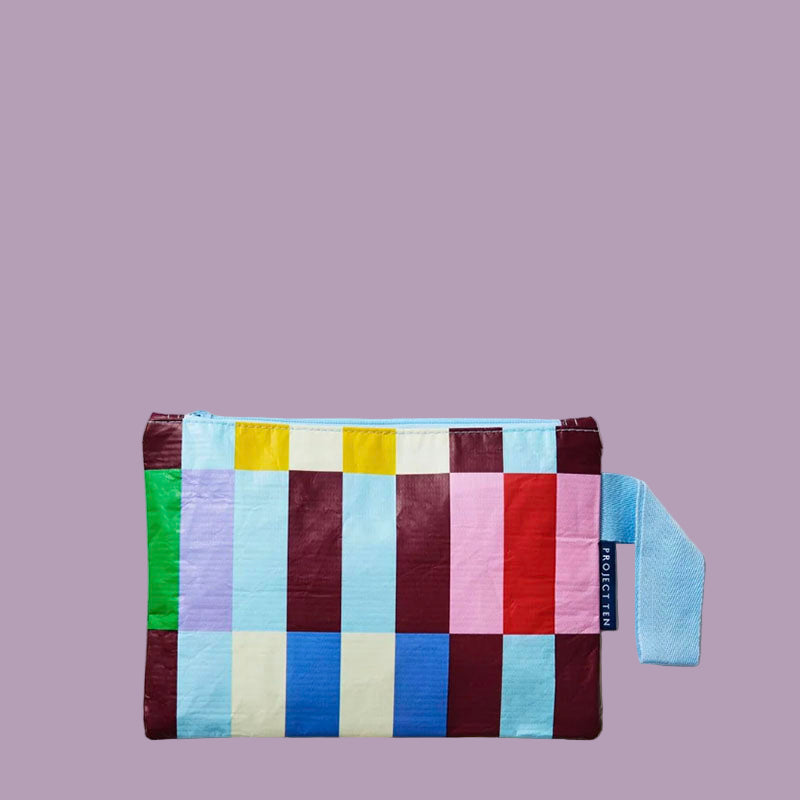 Project Ten Mini Zip Pouch Multi Stripe