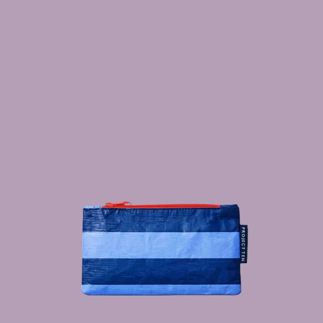 Project Ten Tiny Zip Pouch Blue Stripe
