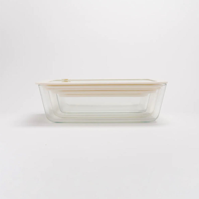 Seed & Sprout Rectangle Glass Food Storage Container Set - 3 pack