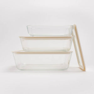 Seed & Sprout Eco Stow Rectangular Glass Container Set Geelong