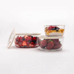 Seed & Sprout Eco Stow Round Glass Container Set