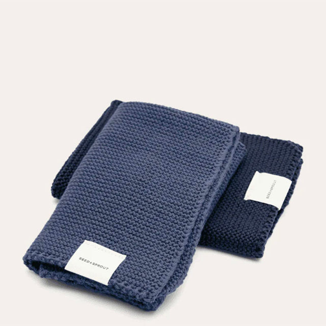 Seed & Sprout Knitted Dish Cloth 2-pack Indigo + Ink