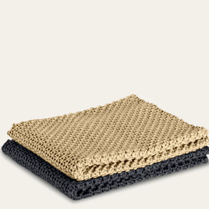Seed & Sprout Knitted Dish Cloth 2-pack Midnight Macadamia
