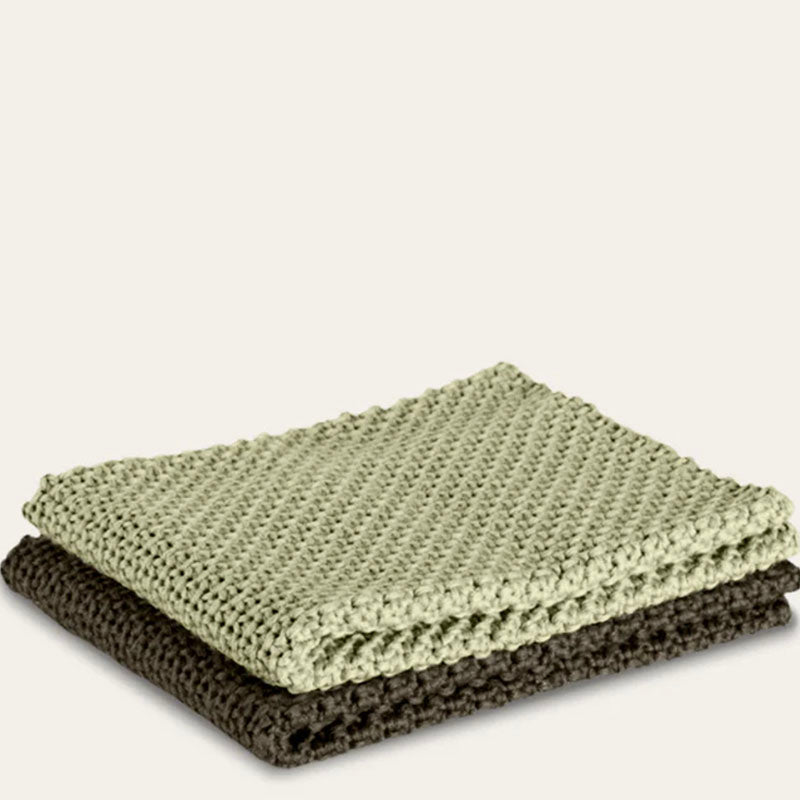 Seed & Sprout Knitted Dish Cloth 2-pack Pine Pistachio
