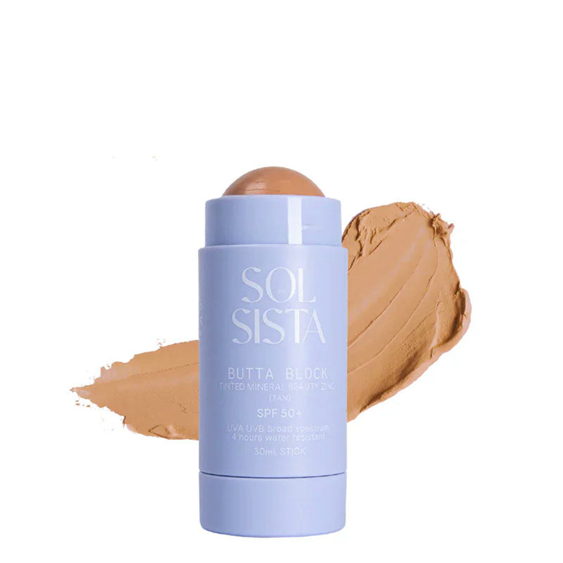 Sol Sista Butta Block Mineral Tinted SPF50+ Sunscreen Balm Tan